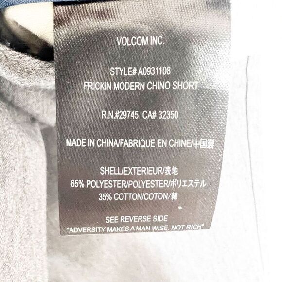 Volcom Shorts Mens Friction Modern Chino Short Gray Size 31 - Picture 3 of 8